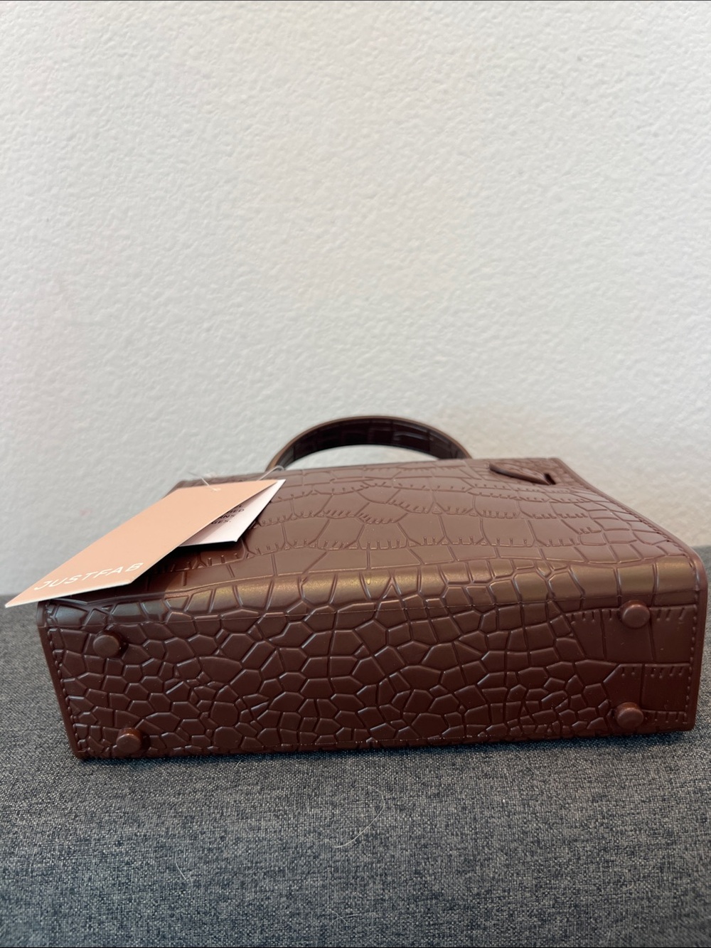 Classic Croc-Embossed Top-Handle Bag in Brown jelly material - Picture 3 of 4